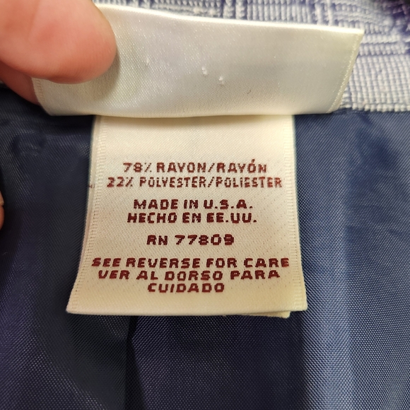 🔆Vintage Worthington Blue & White Plaid Blazer Size 6 - Picture 8 of 11